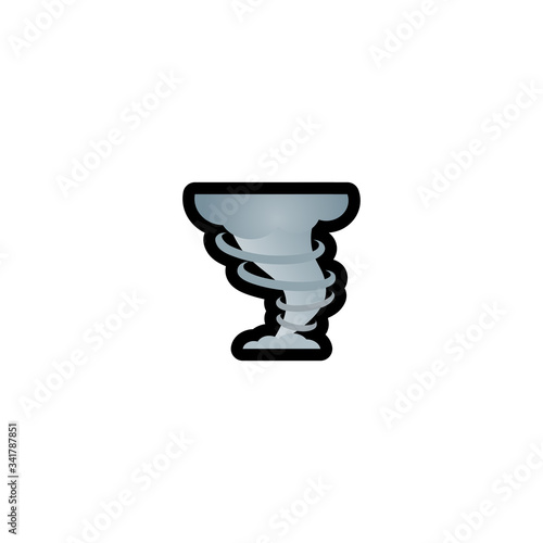 Tornado Vector Icon. Isolated Typhoon Cartoon Style Emoji, Weather Emoticon Catastrophe Illustration 