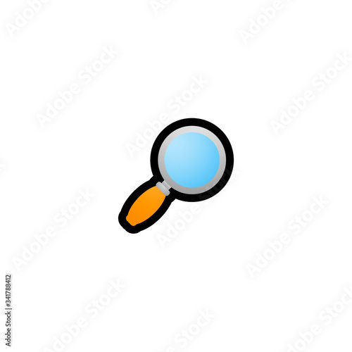 Right-Pointing Magnifying Glass Vector Icon. Isolated Loupe Cartoon Style Emoji, Emoticon Illustration	