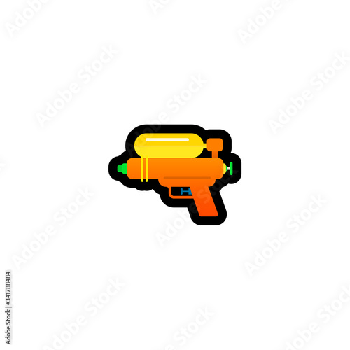 Water Pistol  Vector Icon. Isolated Pistol Cartoon Style Emoji, Emoticon Illustration	