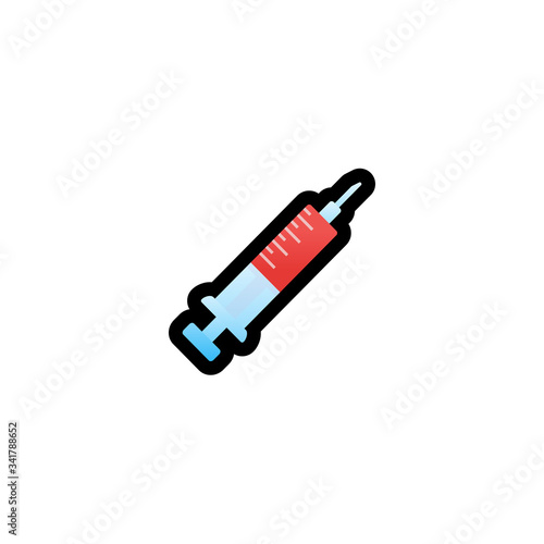 Syringe Vector Icon. Isolated Cartoon Style Emoji, Emoticon Illustration	