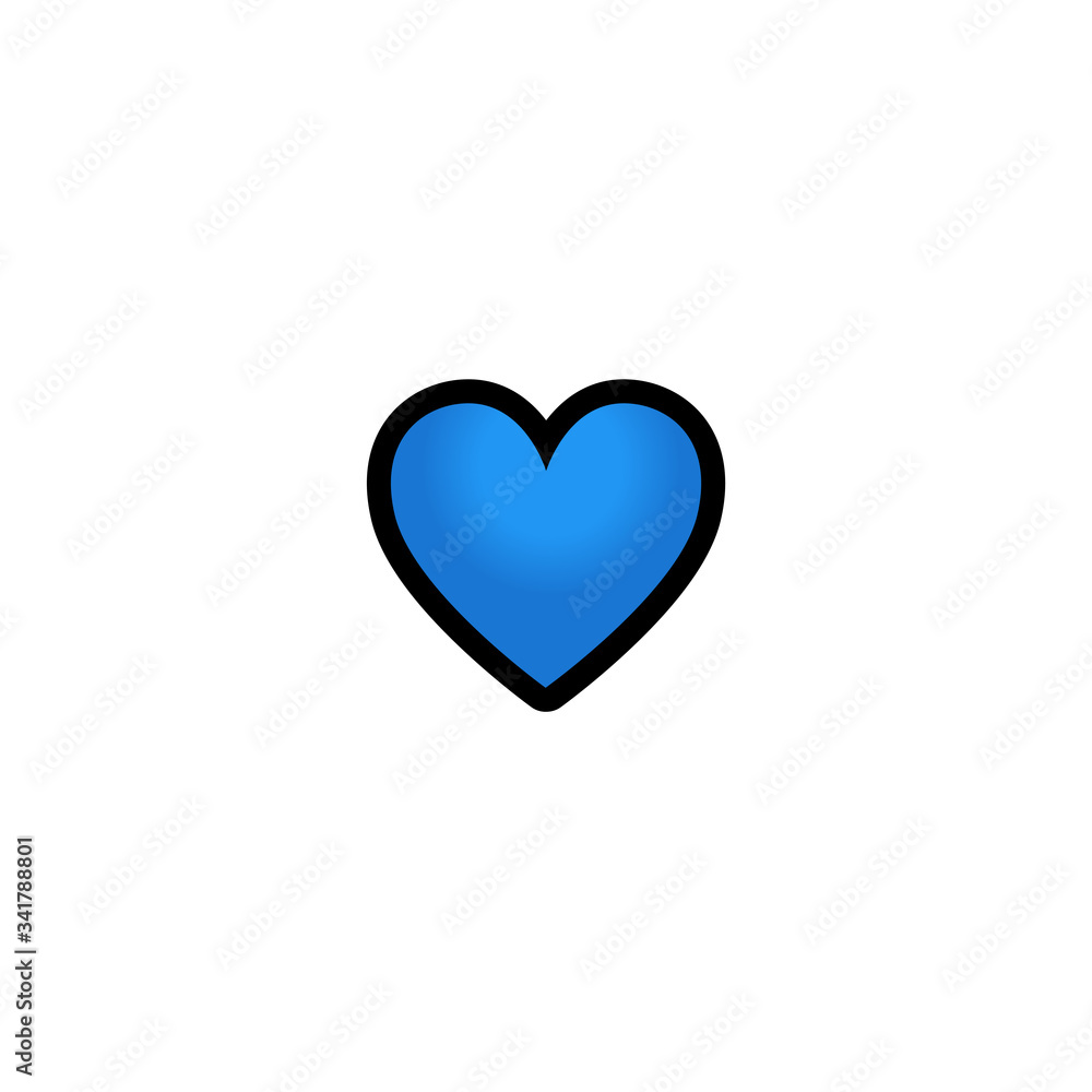 Blue Heart Vector Icon. Isolated Heart Cartoon Style Emoji, Love Emoticon Illustration Blue Heart Vector Icon. Isolated Heart Cartoon Style Emoji, Love Emoticon Illustration