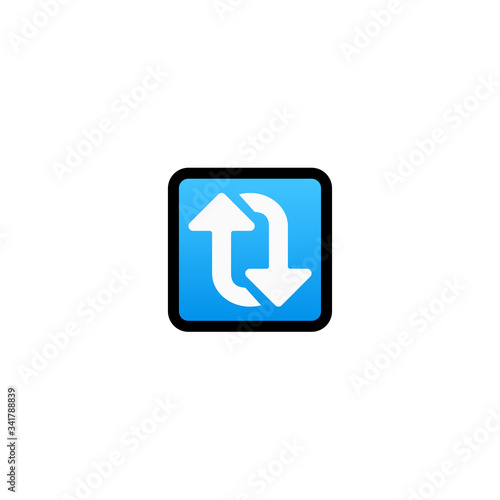 Clockwise Vertical Arrows Vector Icon. Isolated Cartoon Style Emoji, Emoticon Illustration 