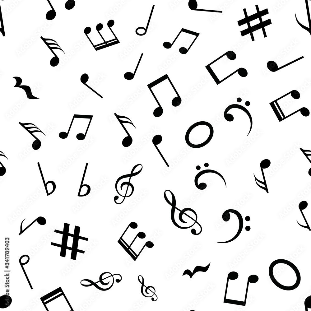 Music note seamless background pattern vector hand drawn kid doodle music note symbol Music note seamless background pattern vector hand drawn kid doodle music note symbol