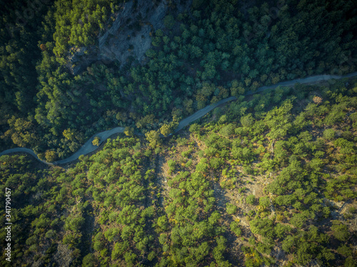 mountain road from a bird's-eye view