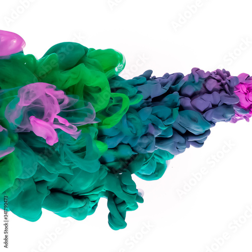 Abstract color paint splash isolated on white background, Splash of paint. Abstract background photo