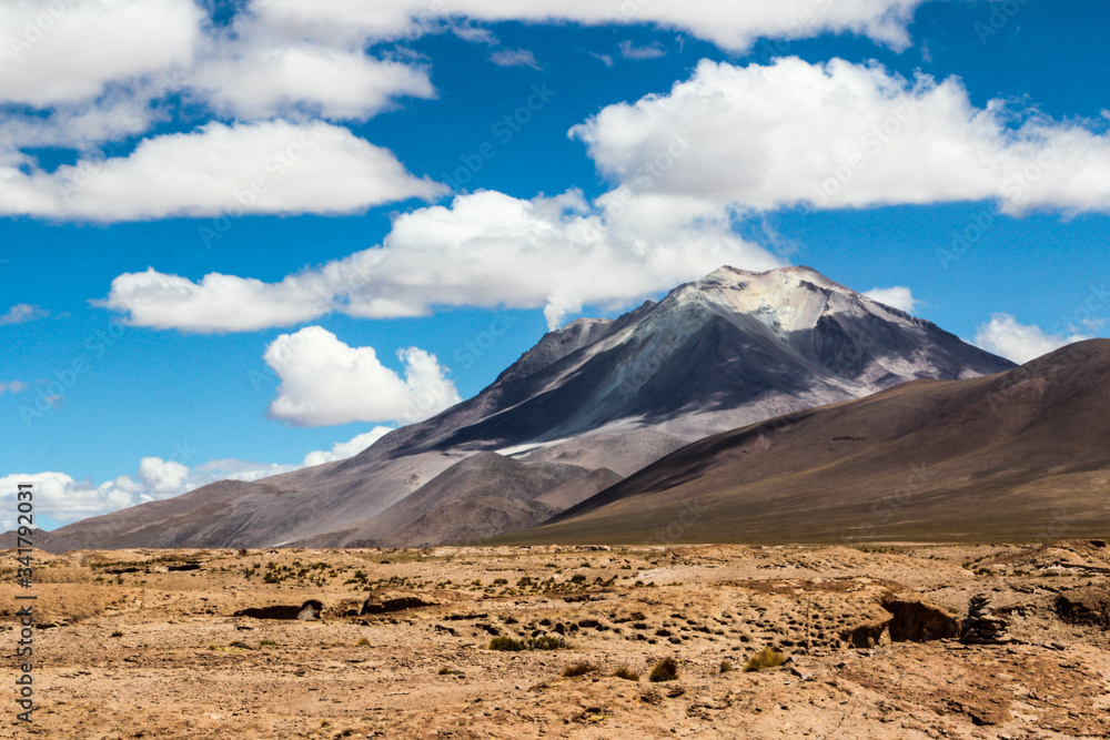 view of the Volcana Olague in  Bolivia 