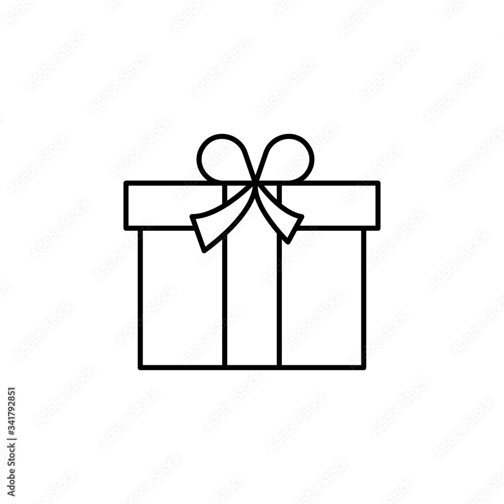 gift line illustration icon on white background gift line illustration icon on white background