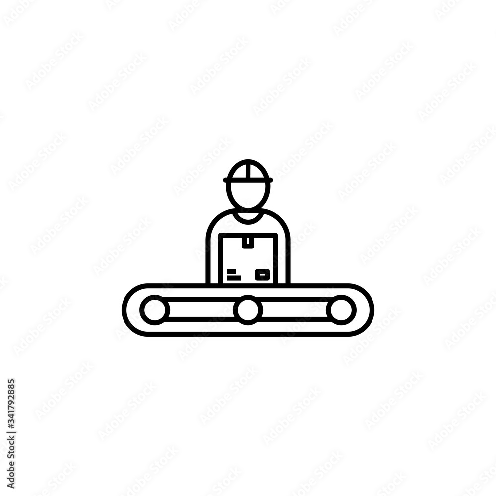 engineer line illustration icon on white background engineer line illustration icon on white background