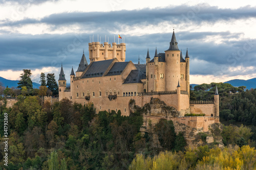 El Alcázar one of the castles one of the most famous castles in the world in the city of Segovia, a world heritage site by Unesco (Spain)