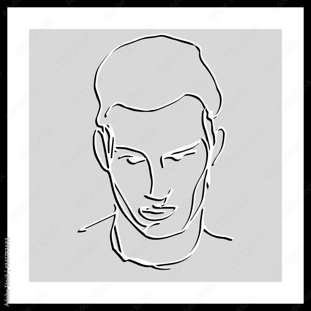 Linear work. Man. Vector illustration. Linear work. Man. Vector illustration.