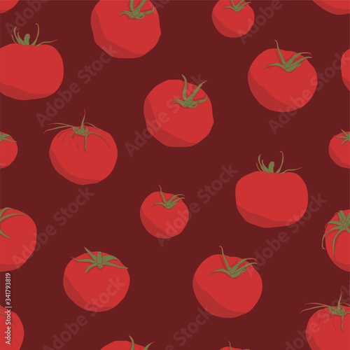 Seamless repeating pattern of tomatos