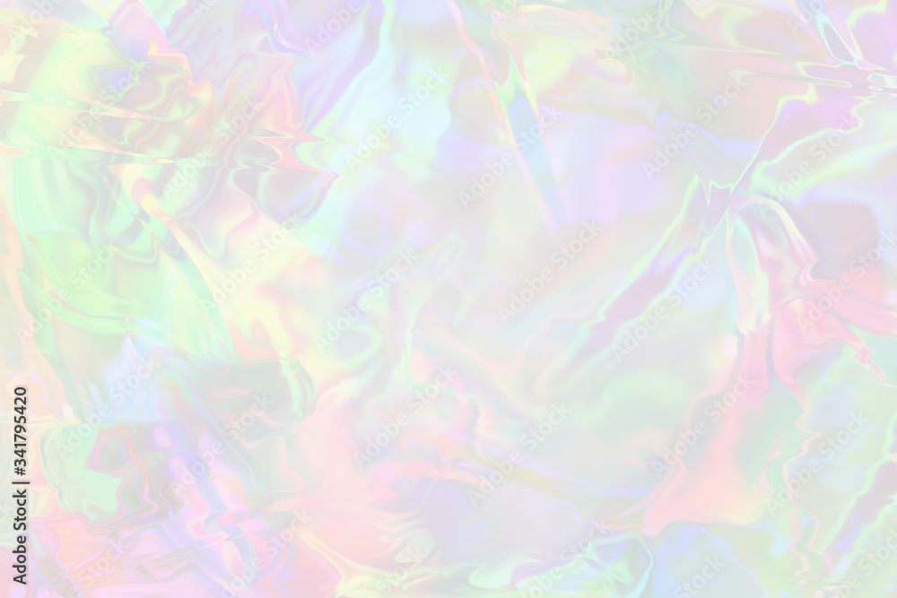 Pastel colored holographic gradient background.