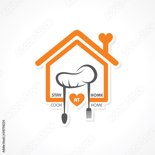 Illustration for Stay Home And Cook Food Concept