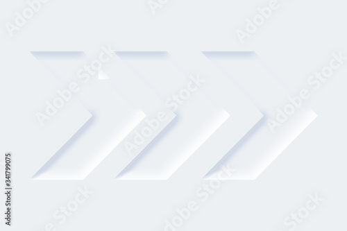 White tech arrows with shadow abstract modern background. Digital technology and engineering, digital telecom technology concept. 3d illustration