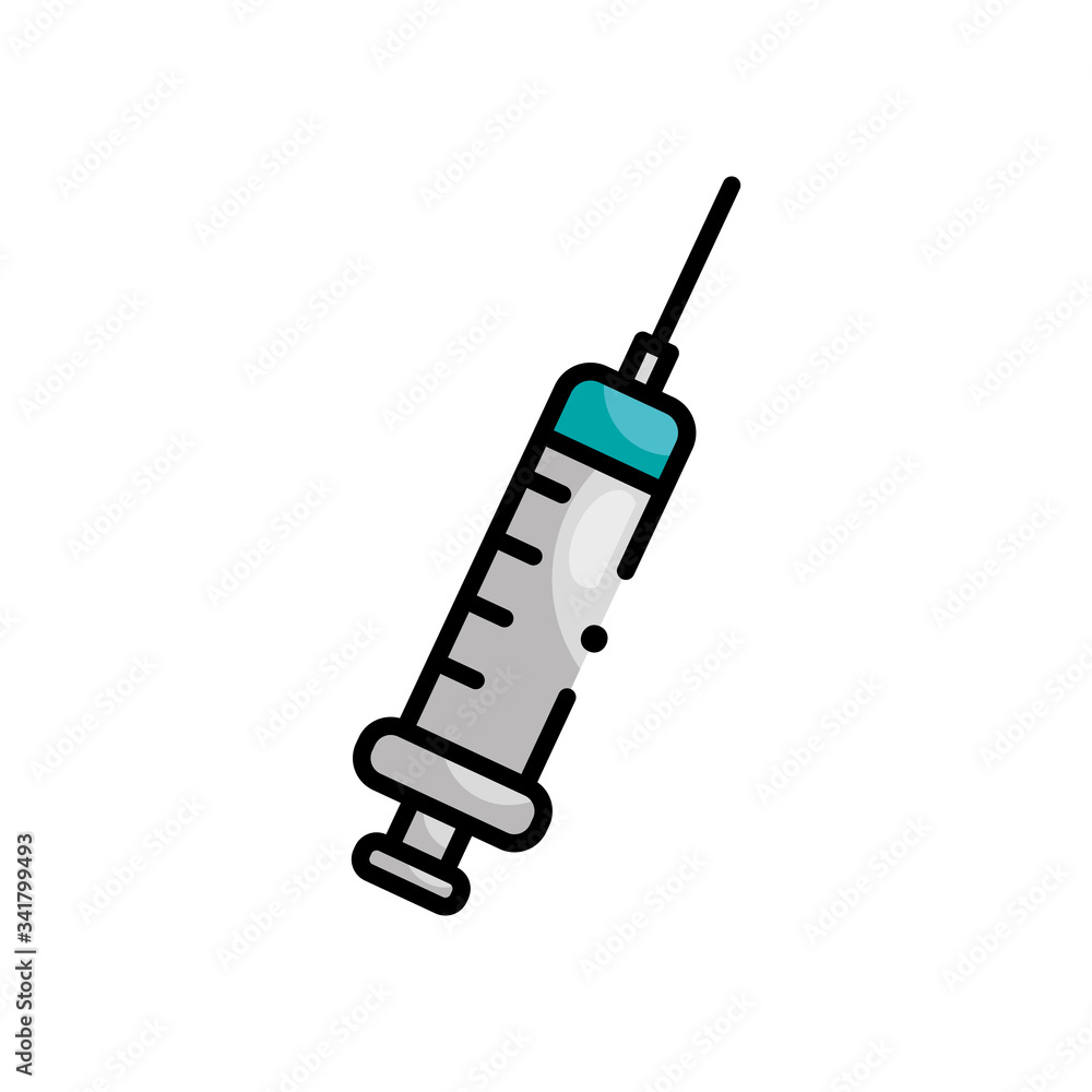syringe icon, line color style syringe icon, line color style