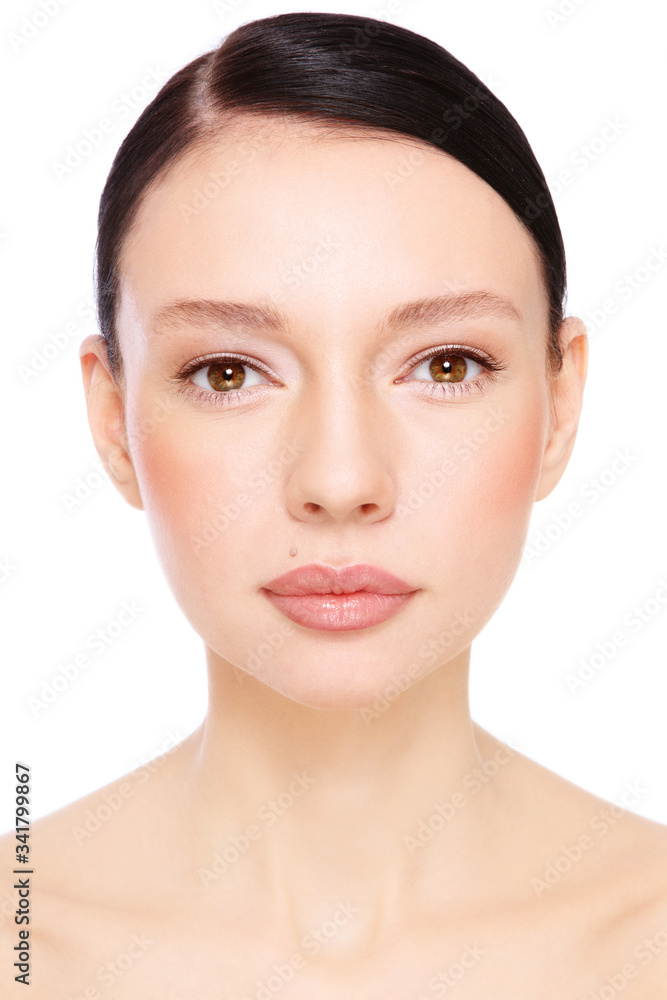 Portrait of young beautiful woman with natural makeup Portrait of young beautiful woman with natural makeup