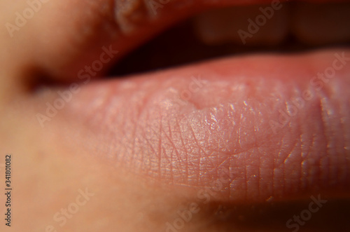 Close up to natural lips