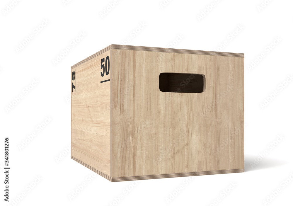 3d rendering of white crossfit box isolated on white background 3d rendering of white crossfit box isolated on white background