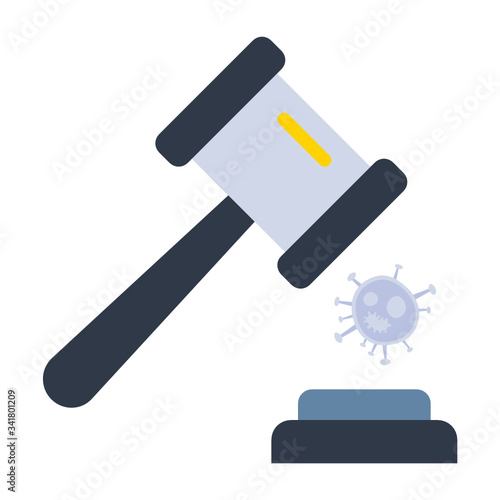 New laws and regulations after coronavirus outbreak concept vector Flat icon design, Bank loan defaulter and financial crisis symbol on white background  