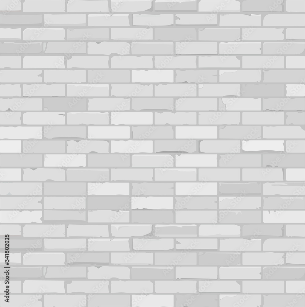 Fototapeta premium Gray and white brick wall. Decorative background.Vector.