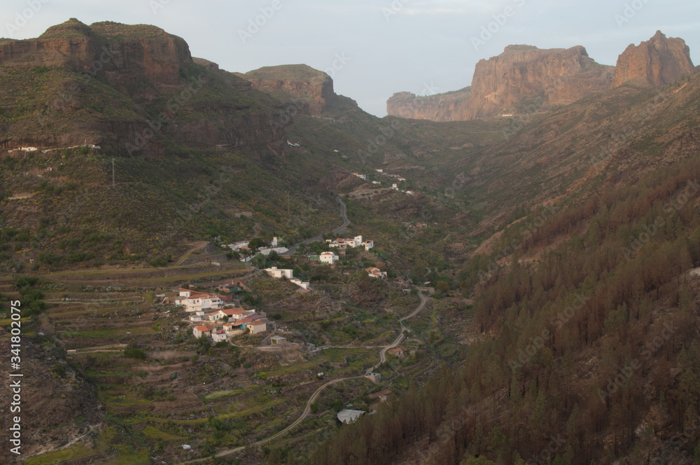 Village of El Juncal in The Nublo Rural Park. The Juncal ravine. Tejeda. Gran Canaria. Canary Islands. Spain.