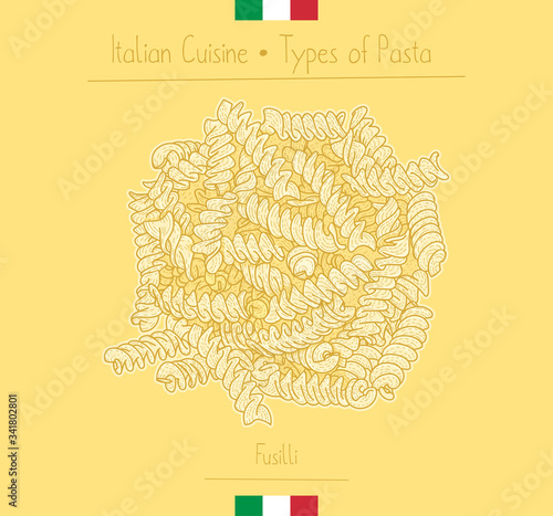 Italian Food Helical-shape Pasta aka Fusilli