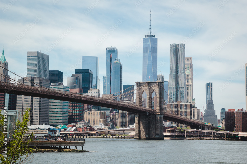 Brooklyn bridge and Manhattan cityscape Brooklyn bridge and Manhattan cityscape