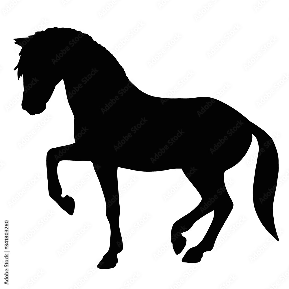 Horse icon. Black silhouette of a farm animal Horse icon. Black silhouette of a farm animal