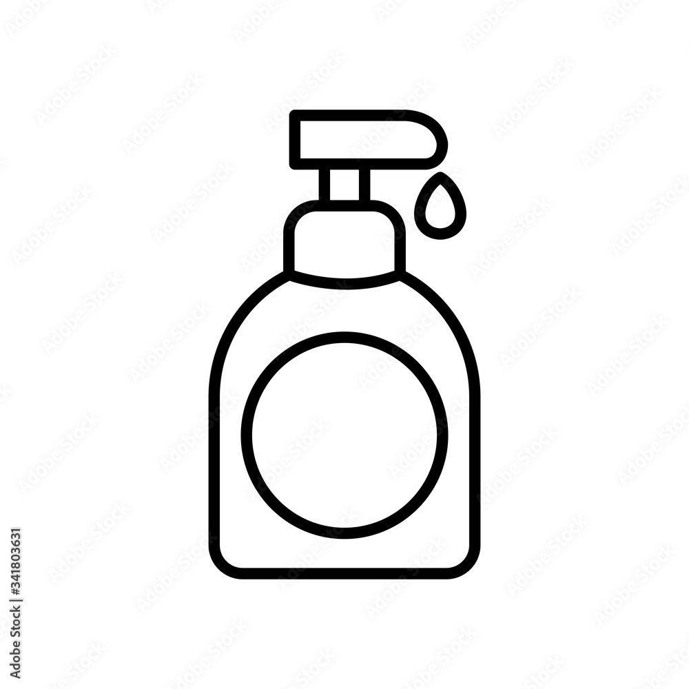 antibacterial gel bottle icon, line style antibacterial gel bottle icon, line style