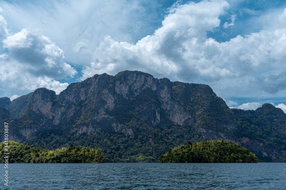 Khao Sok National Park and Cheo Lan Lake. Thailand. Mountains and lake.