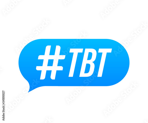 Tbt hashtag thursday throwback symbol. Vector stock illustration.