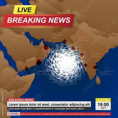 India hurricane news background
