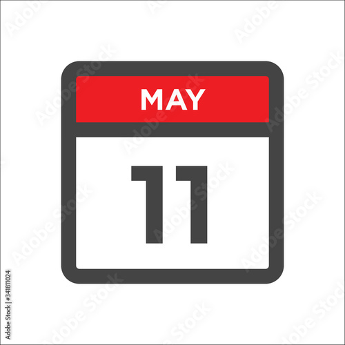 May 11 calendar icon w day of month