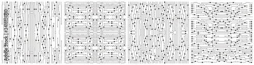Computer motherboard vector background with circuit board elements.