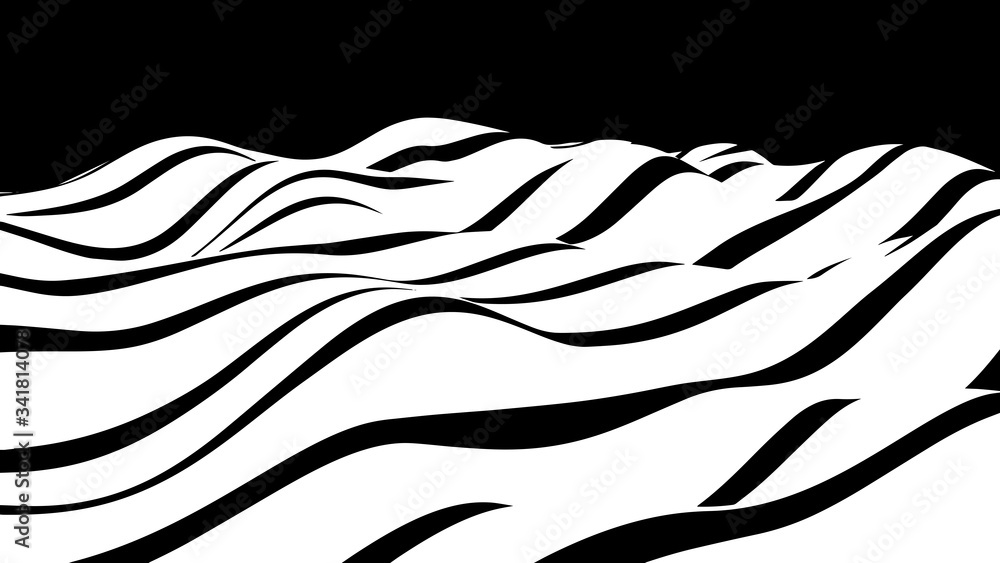 Abstract wave of white and black curved lines. Hallucination. Optical illusion. Twisted illustration. Futuristic background of lines. Dynamic wave. Vector. Abstract wave of white and black curved lines. Hallucination. Optical illusion. Twisted illustration. Futuristic background of lines. Dynamic wave. Vector.