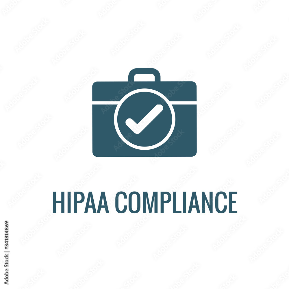 HIPAA Compliance icon set with hippa image involving medical privacy