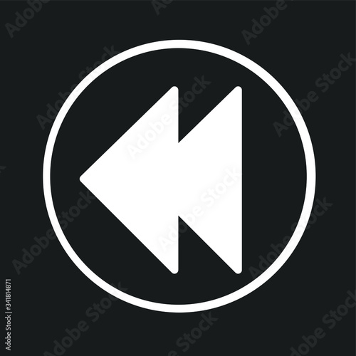 previous icon, reverse music icon, music reversing icon 