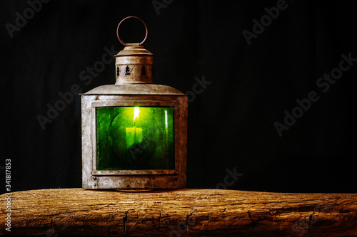 Authentic naval lantern for port side