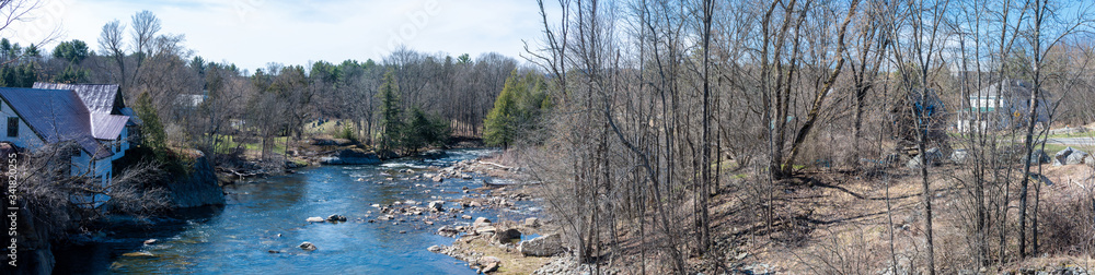 Panoramic view of Boquet River in Wadhams NY Panoramic view of Boquet River in Wadhams NY