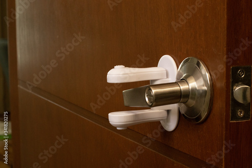 Wallpaper Mural door handle equipped with protection lever for kids Torontodigital.ca