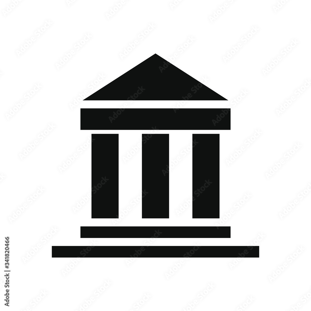 bank building icon, silhouette style bank building icon, silhouette style