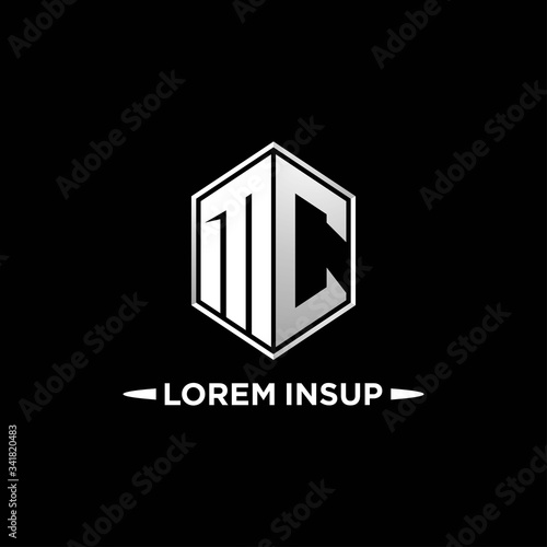 MC initial hexagon logo monogram designs modern templates .