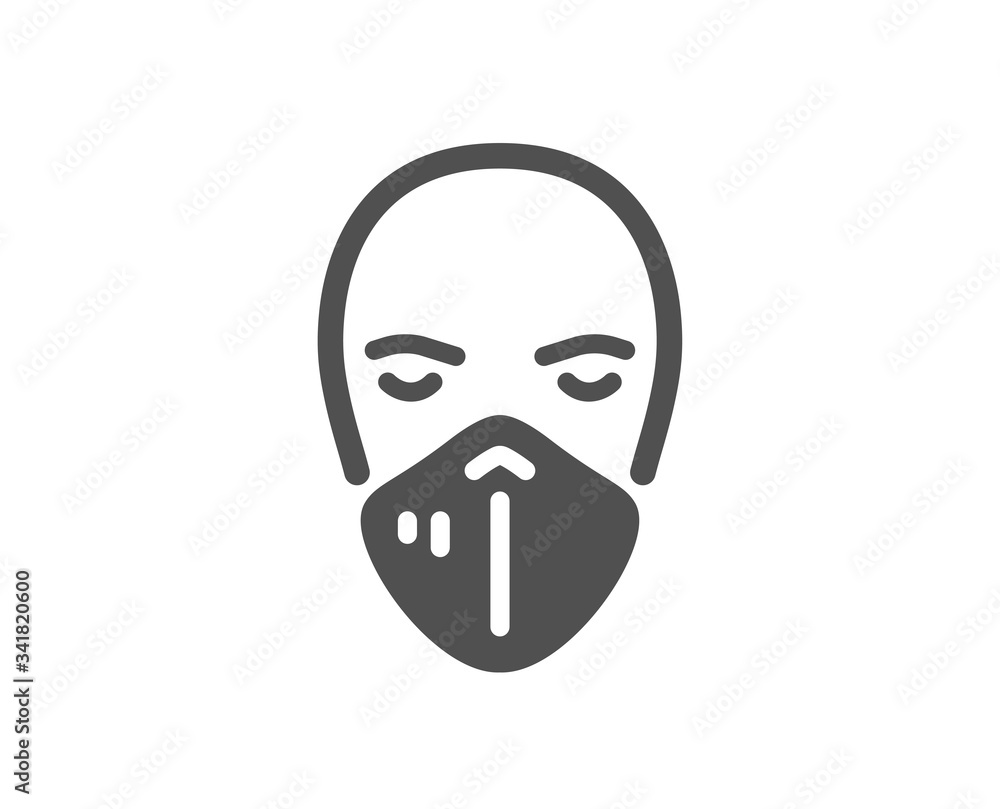 Medical mask icon. Safety breathing respiratory mask sign. Coronavirus face protection symbol. Classic flat style. Quality design element. Simple medical mask icon. Vector Medical mask icon. Safety breathing respiratory mask sign. Coronavirus face protection symbol. Classic flat style. Quality design element. Simple medical mask icon. Vector