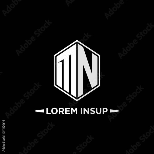 MN initial hexagon logo monogram designs modern templates .