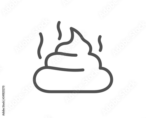 Feces line icon. Pets excrement sign. Poop or turd symbol. Quality design element. Editable stroke. Linear style feces icon. Vector