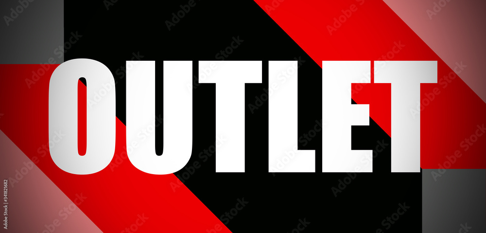 Outlet - text written on colourful background Outlet - text written on colourful background