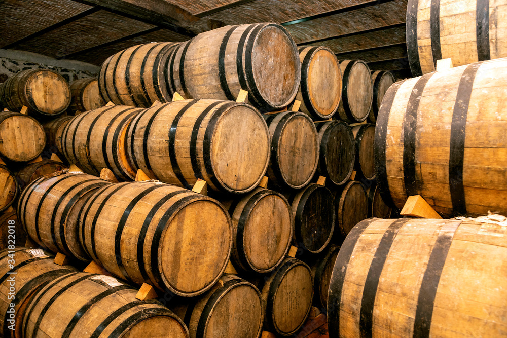 Wine barrels on old cellar