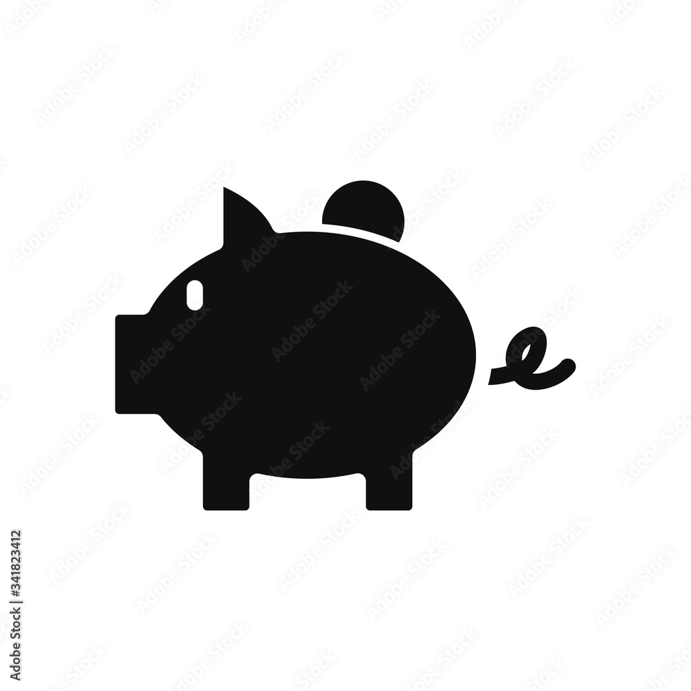 piggy bank icon, silhouette style piggy bank icon, silhouette style