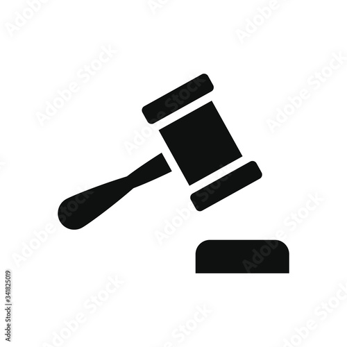 law gavel icon, silhouette style