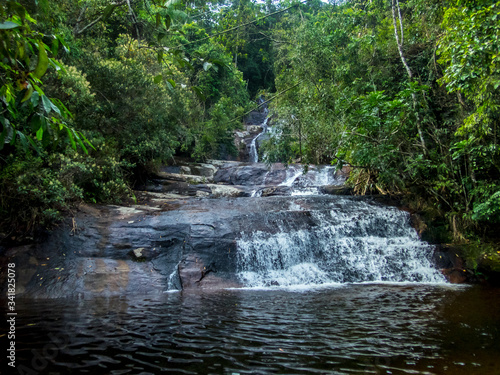 Waterfall photographed in Caparao, Espirito Santo. Southeast of Brazil. Atlantic Forest Biome. Picture made in 2018.